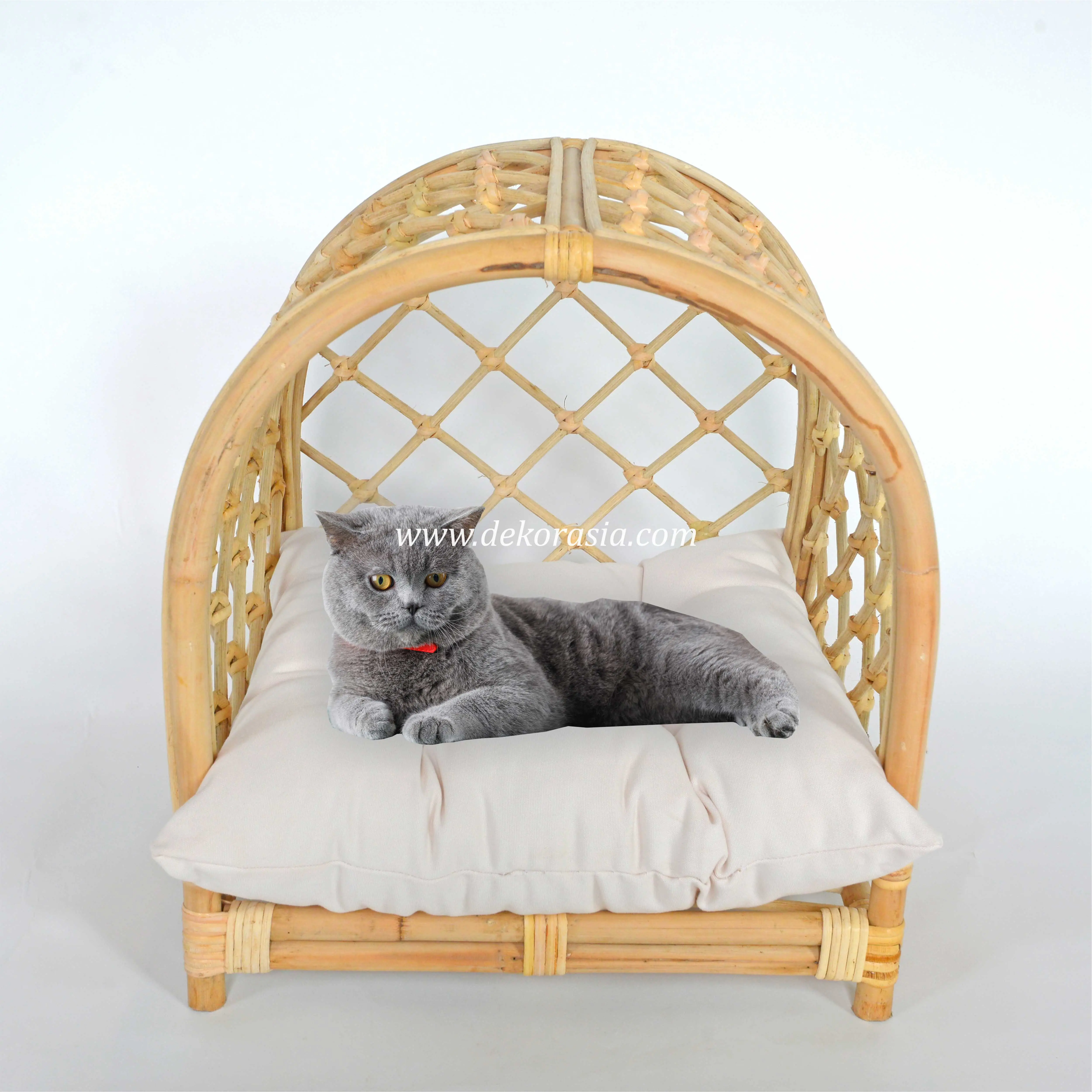 Cama de mimbre para mascotas, cojín para gatos y perros, suave y cómoda, de lujo, sofá cama para mascotas, jaula y casa para animales