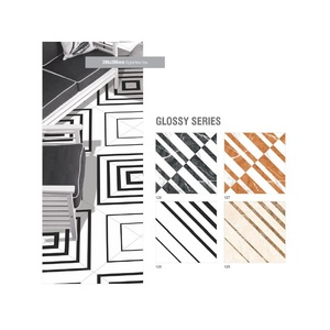 Carrelages de sol en céramique couleur foncée uni brillant et poli pour hall d'entrée 40x40cm - Product Image 4