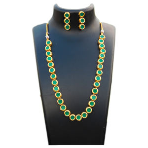 สร้อยคอทองเหลือง Kundan สำหรับผู้หญิงและเด็กหญิง,สไตล์อินเดียโบราณดีไซน์ล่าสุด - Product Image 6