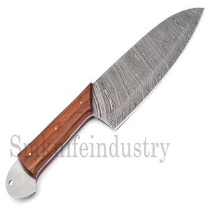 Custom Handmade Damascus Steel <b>Kitchen</b> Chef <b>Knife</b> Olive Wood Handle <b>Knife</b> (Smk1575) - Product Image 4