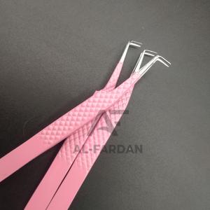 Pince à épiler d'extension de cils en acier inoxydable à 90 degrés avec poignée en diamant personnalisable - Product Image 6