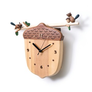 นาฬิกาแขวนผนังรูปสัตว์กระรอก ทำจากไม้เมเปิลขัดเงา งานฝีมือพื้นบ้าน ทนทาน - Product Image 6