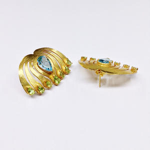 Argent Sterling 925 Sur Mesure Fournisseur Grossiste À La Main Unisexe Femme Faible QUANTITÉ MINIMALE DE COMMANDE Pas Cher Unique Élégante Boucle D'oreille en pierre Naturelle - Product Image 5