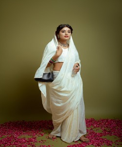 Heavy Embroidered Party Wear New Collection All Sizes and Color <b>Net</b> <b>Fabric</b> Embroidered Indian Women Wear Ready Made Saree with ApparelGarment - Product Image 4