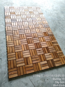 Plancher en bois d'ingénierie en acacia, dalles de terrasse en bois plastique à emboîtement, style bois massif pour meubles d'extérieur - Product Image 6