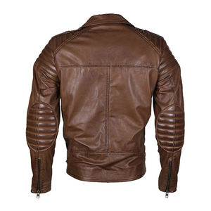 Veste en cuir pour hommes, vêtements de moto de qualité supérieure, avec fermeture éclair, fait par des ailes - Product Image 4