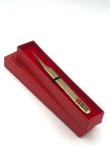 Pince à épiler professionnelle d'extension de cils en acier inoxydable avec logo personnalisé pour outil de beauté - Product Image 2