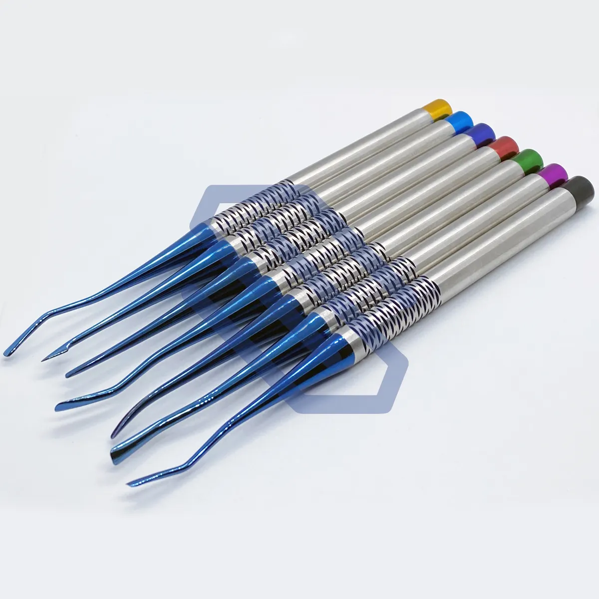 Set of 7 Luxating Elevators PDL Blue Precise Tips Dental Surgical Veterinary CE