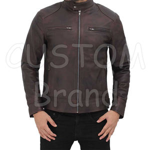 Chaqueta de cuero unisex para motocicleta urbana, cuello alto, con letras, gruesa, impermeable, cortavientos, con guantes, mangas largas, cremallera frontal y logo. - Product Image 4