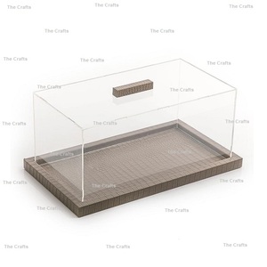 ชุดถาดขนมทำจากไม้และมุกพร้อมฝาปิดอะคริลิคถาดเสิร์ฟสองทรงสี่เหลี่ยมผืนผ้า - Product Image 3