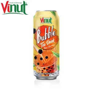 490ml VINUT Ready to Drink Can (Tinned) Beverage Packaging Design Thai flavor Bubble Tea Drink Factories in Vietnam