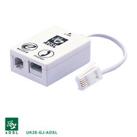Microfiltres BT, séparateur de bande passante ADSL/ADSL2+ double port avec cordon, certifié CE/RoHS