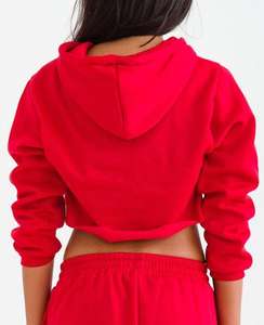 Unisex Solid Color Fleece Hood Sweatsuit Set Customized Winter <b>Tops</b> Short Length Embroidered Technics Wholesale for Men Women - Product Image 5