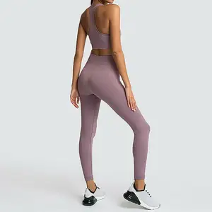 Großhandel Sporta nzug Frauen Fitness Kleidung Sportswear Yoga Set Gym Sportswear Laufen Leggings Großhandel Sportswear für Frauen