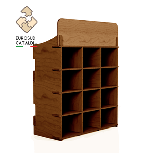 Bel espositore da banco in legno realizzato in italia in betulla altezza 67 cm per negozi e supermercati. - Product Image 4
