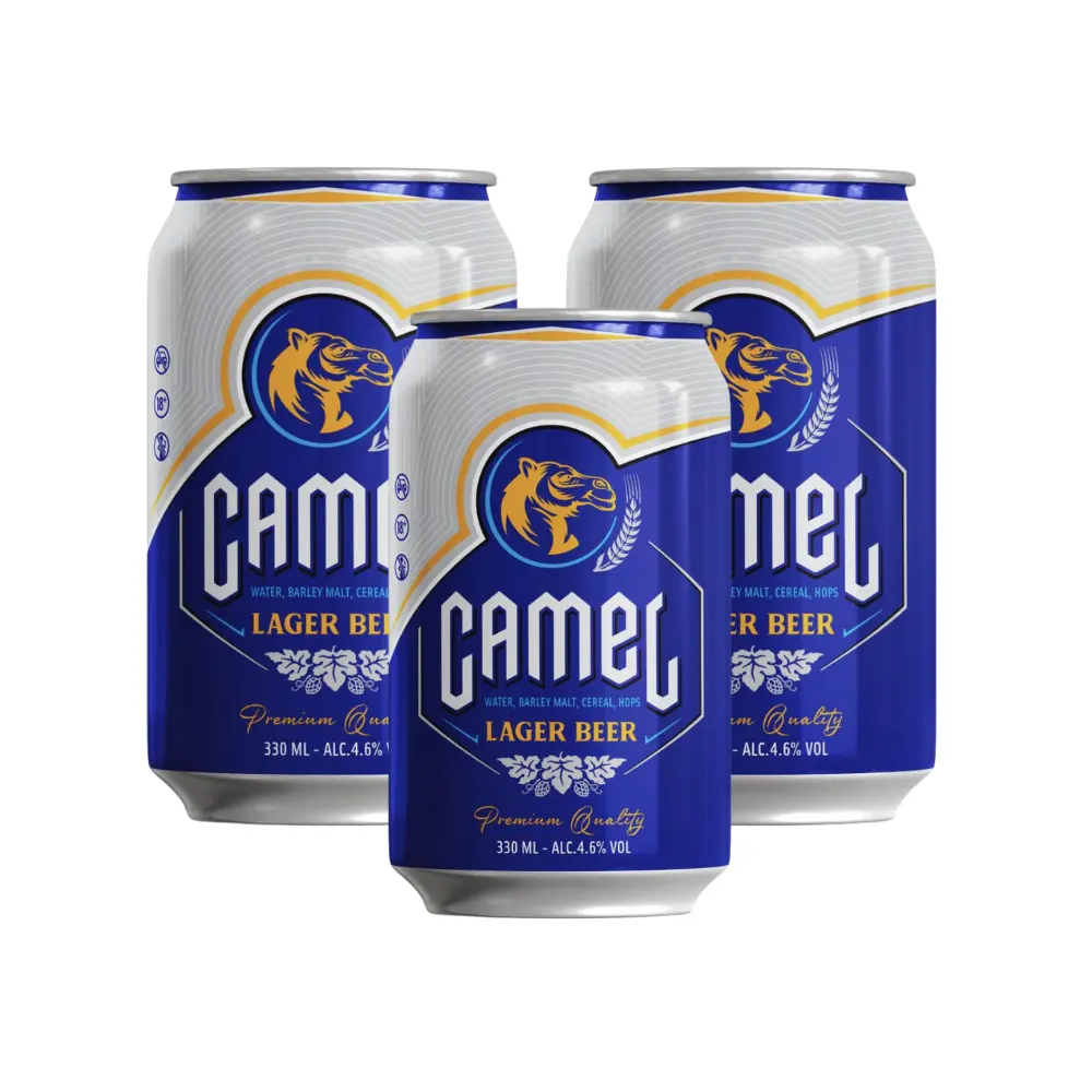 OEM Can Blue Camel Premium Beer from A&B Vietnam Manufacture