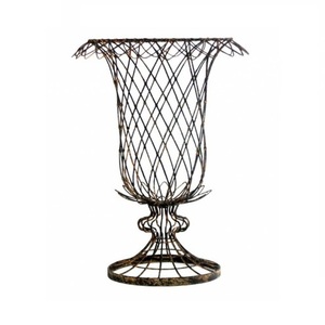 Guirlande de jardin de forme ronde en fil de fer français, 1 pièce, décoration de ferme Antique roussée - Product Image 3