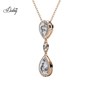 Delicato Ciondolo Vintage Layla Daisini Impreziosito da Cristalli <span class=keywords><strong>Swarovski</strong></span> Gioielli in Argento Sterling / Ottone <span class=keywords><strong>Collana</strong></span> - Product Image 5