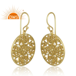 Boucle d'oreille en argent avec motif mandala en filigrane, boucle d'oreille en or sur argent, vente en gros, boucle d'oreille de créateur en argent sterling 925 - Product Image 2
