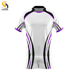 Vente en gros d'uniformes de sport de rugby en polyester 100% respirants pour adultes et jeunes avec impression du nom et du numéro de l'équipe - Product Image 5