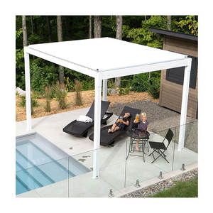 Pergola de gazébo en aluminium manuel, villa, toit en verre, qualité supérieure, quincaillerie, modèle très bon marché, pergola - Product Image 1