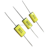 Condensateur à film métallisé ovale plat à fils radiaux de haute qualité, application RF/micro-ondes, faible facteur de dissipation, haute tension
