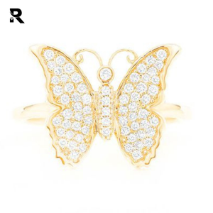 0.40ctw Round Brilliant Cut Diamond <b>Butterfly</b> Ring 14k Rose White Yellow Gold <b>Butterfly</b> Diamond Jewelry for Female - Product Image 5