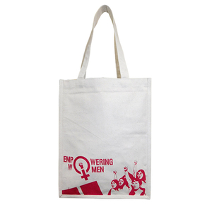 ขายส่งธรรมดาออกแบบโลโก้ที่กำหนดเองพิมพ์ถุงสิริผ้าฝ้ายอินทรีย์ขนาดใหญ่พิเศษผ้าใบกระเป๋าที่มีกระเป๋าภายใน - Product Image 1