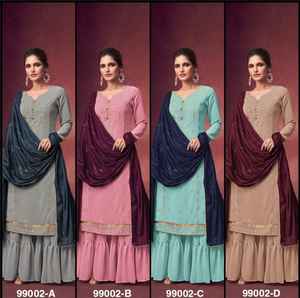 Diseñador indio de las mujeres Anarkali Salwar Kameez último Georgette bordado traje bodas fiestas Eid étnico-Largo tarifas al por mayor - Product Image 6