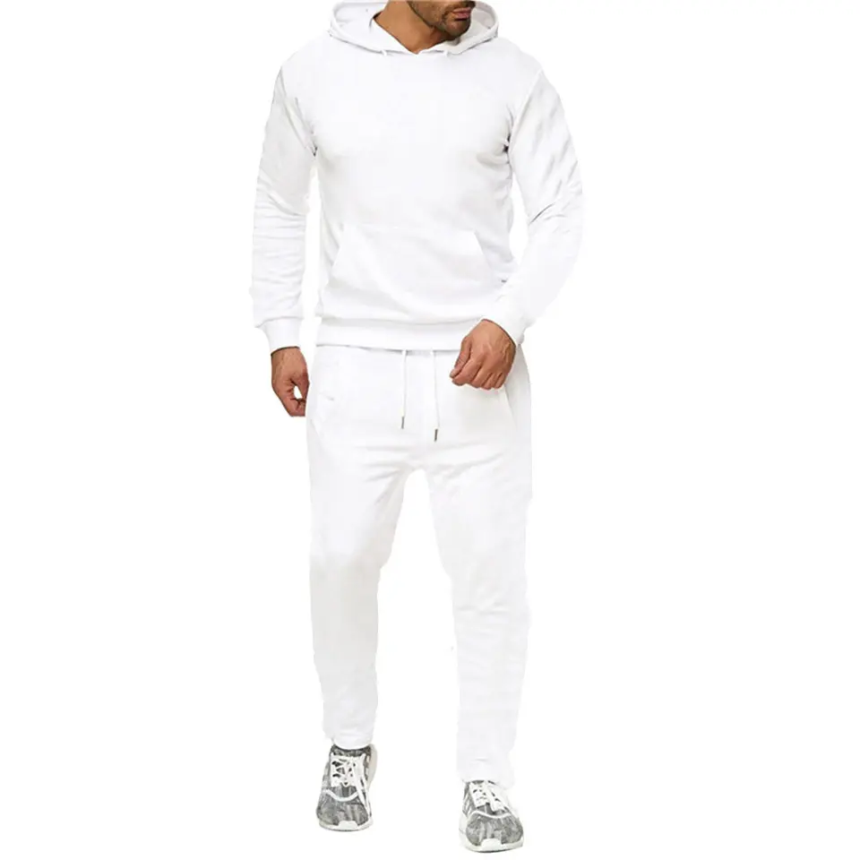 Manufacture custom design sport wear slim fit tracksuit hoodie jacket and pants for men