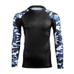 Vente en gros Imprimé Polyester Spandex BJJ Rash Guards Chemises de compression sublimées à vendre - Product Image 1