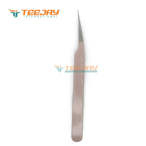 Pince à épiler TEEJAY Lady Angular pour extensions de cils, en acier inoxydable rose poudré, à pointe lisse, pour volume, nouvelle pince à cils 12 cm - Product Image 5