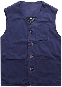 Chaqueta de chaleco de algodón de invierno Vintage para hombre, chaqueta universitaria con forro de pesca al aire libre, servicio OEM disponible, patrón a prueba de viento - Product Image 4