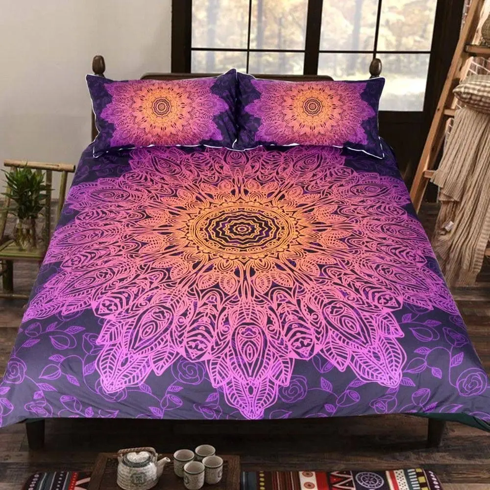 Sábana de cama doble hecha a mano india, tela de algodón, diseño de flores impresas, con Stock