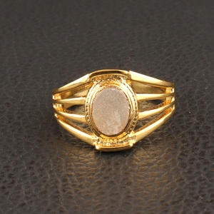 Zeva Jewels 6x8มม. ชุดแหวนคอลเล็ต9ชิ้นจากน้ำตาลขาวน้ำตาลดรูซี่ชุบทอง - Product Image 5