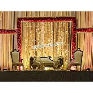 แวววาวแต่งงานแผนกต้อนรับเวทีเทียนฉากหลังที่ดีที่สุดเทียนฉากหลังสำหรับงานแต่งงานหรูหราเหตุการณ์แต่งงานเทียนผนัง - Product Image 1