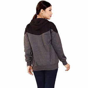 Sweat à capuche à fermeture éclair pour femmes, hoodie, élégant, poches kangourou, noir, gris, - Product Image 2