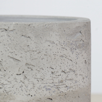 Pot de jardin en béton à texture brute, de couleur naturelle, disponible pour l'intérieur et l'extérieur, cylindre, ciment, mini pot de bureau