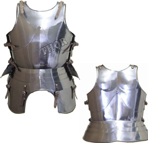 เกราะหน้าอกเกราะเสื้อแจ็กเก็ตสปาร์ตันของกล้ามเนื้อเครื่องแต่งกายโรมันยุคกลางสีเงินขัดเงา - Product Image 5