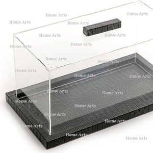 ถาดเสิร์ฟอาหารไม้คุณภาพดีไซน์หรูหรา พร้อมฝาครอบอะคริลิค ลายโบราณ สำหรับขาย - Product Image 4