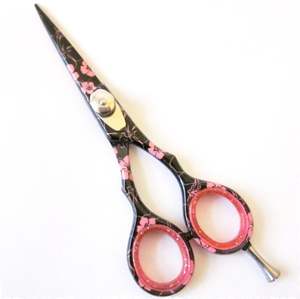 Tijeras Profesionales de Peluquería de Acero Inoxidable para Adelgazar el Cabello, Tijeras de Corte de Pelo para Salón, ROSA FLOWER - Product Image 1