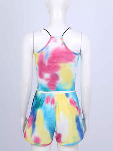 <b>Rainbow</b> Designed Crop top with biker Short Sets Summer arrival Fashionable Sports wear <b>Outfits</b> - Product Image 4