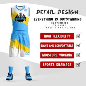 Kit de camiseta de baloncesto con diseño degradado de sublimación personalizada, uniforme deportivo transpirable con nombre de equipo y número, opción de talla grande - Product Image 2