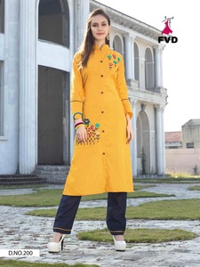 Le dernier concepteur exclusif léger avec kurti coloré de broderie avec différents styles de collection - Product Image 4
