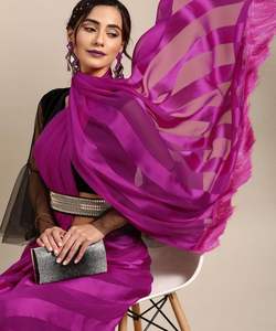 Vêtements indiens et pakistanais Saris en soie Banarasi pour mariage et fête à bas prix Style ethnique - Product Image 3