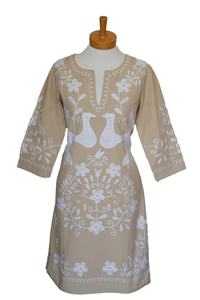 Vestido de silueta recta bohemio para mujer, la mejor oferta, venta al por mayor, Túnica de playa de verano con bordado mexicano de tono vibrante brillante - Product Image 5