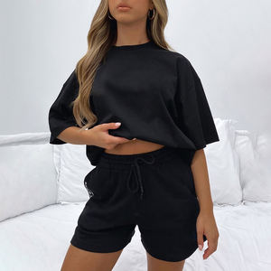 Ensemble de vêtements de sport grande taille pour hommes T-shirts en spandex respirant Short bermuda moyen T-shirts de bodybuilder tricotés Motif de fermeture à cordon - Product Image 5