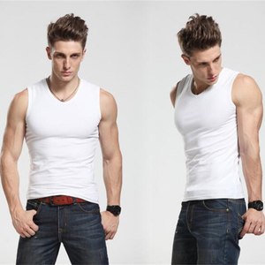 Camiseta sin Mangas de Diseño Personalizado para Hombre, 100% Algodón, Estilo Formal, Color Negro, Transpirable, de Secado Rápido, de la Mejor Calidad, Ajustada - Product Image 6