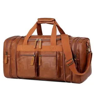 Hot Selling High Quality Genuine Leather Duffle Bag Men Leather Travel Duffel Bag For Sale