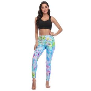 Pantalones de Yoga Estampados Personalizados, Ecológicos, Elásticos en Cuatro Direcciones, Tallas Grandes, con Bolsillos, Control de Abdomen, Leggings para Entrenamiento y Running - Product Image 1